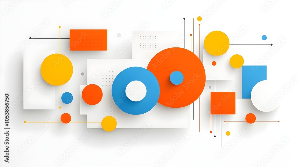 Aufkleber Sleek abstract design with layered geometric circles in vibrant hues perfect for a modern business or tech presentation creating a dynamic visual flow and captivating design