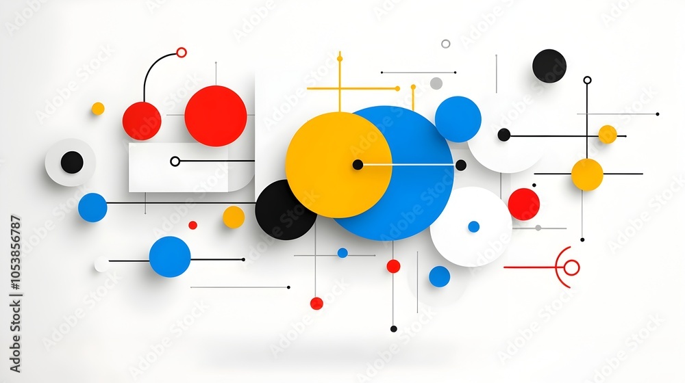 Poster Striking Minimalist Abstract Background with Intersecting Circles and Bold Geometric Shapes Ideal for Innovative Tech and Corporate Business Presentations