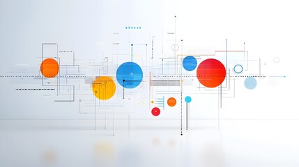 Obraz premium Sleek abstract design with layered geometric circles in vibrant hues creating a dynamic visual flow perfect for a modern business or tech presentation