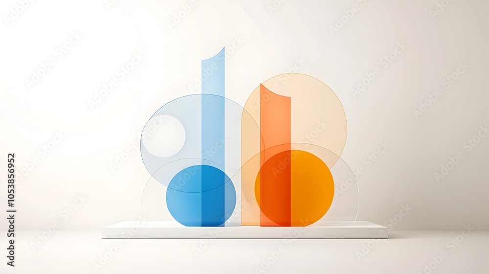 Poster Sleek and futuristic abstract composition with overlapping translucent circles forming a modern and dynamic design suitable for business tech or digital presentations