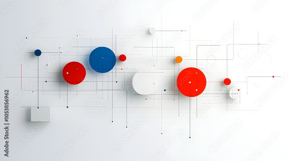 Aufkleber Sleek and Futuristic Abstract Composition with Overlapping Translucent Circles for Business and Tech Presentations  Elegant and modern design with a clean minimalist aesthetic for corporate branding