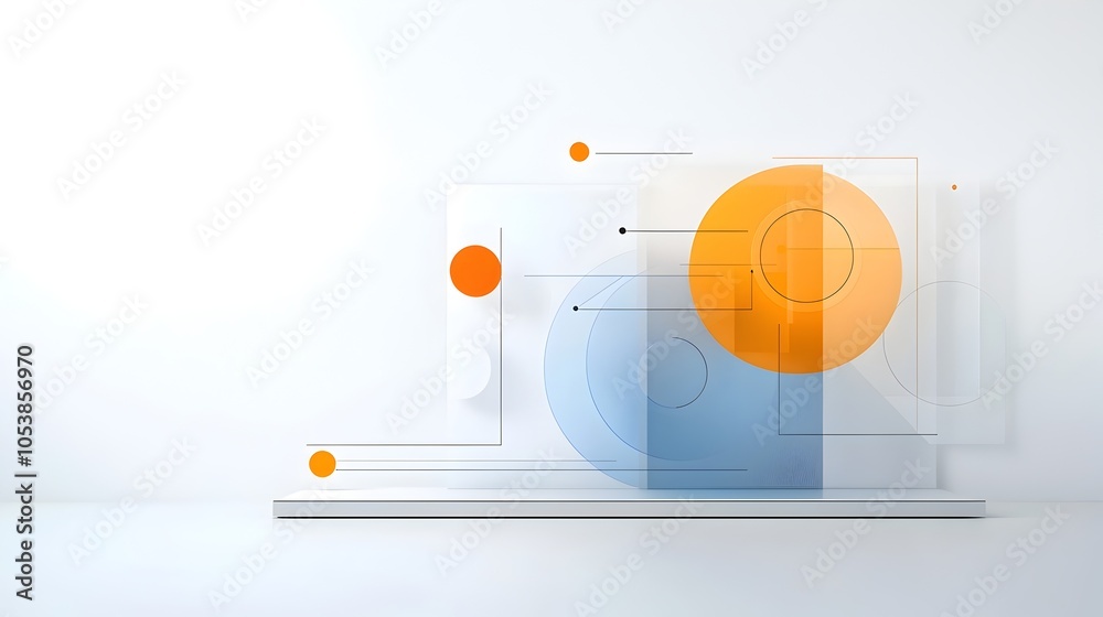 Fototapete Elegant Overlapping Translucent Circles Forming a Sleek and Futuristic Composition for Modern Business or Tech Presentation Layout Design