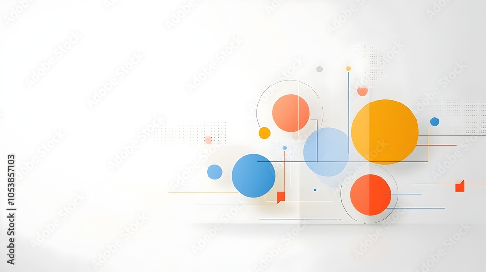 Poster Bold and Dynamic Geometric Circle Abstract Background with a Structured yet Fluid Arrangement Suitable for Cutting Edge Business and Technology Themes and Concepts