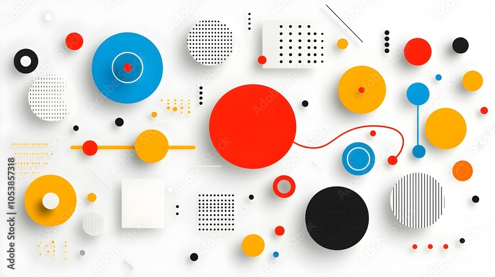 Poster Vibrant abstract geometric circle pattern background with a modern minimalist design aesthetic  Suitable for business presentations technology projects websites