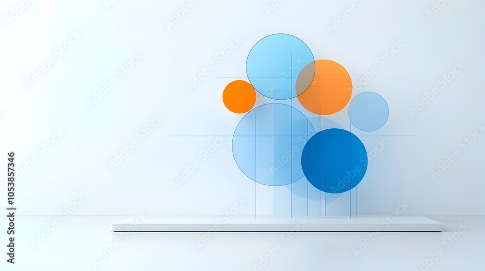 Poster Elegant and Dynamic Abstract Overlapping Circles in a Smooth Modern Layout Design for High Tech or Business Presentation Backgrounds
