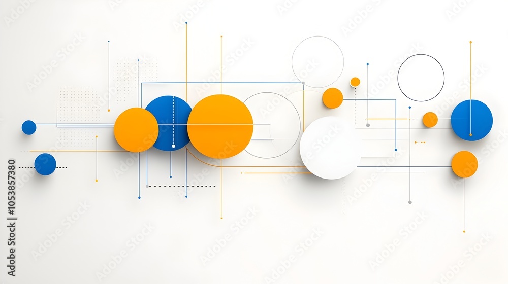 Aufkleber Overlapping Dynamic Abstract Circles in a Smooth Modern Layout Designed for High Tech or Business Presentation Backgrounds