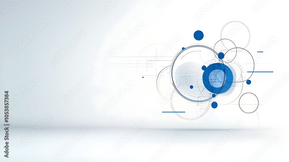 Poster Dynamic abstract circles overlapping in a smooth modern layout designed for high tech or business presentation backgrounds  This visually striking minimalist composition features elegant