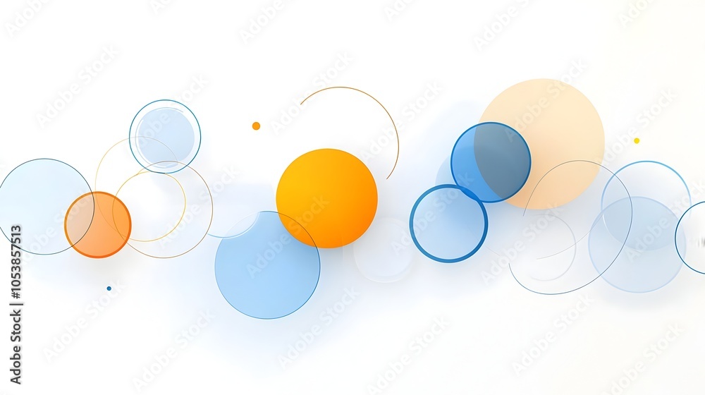 Poster Elegant gradient toned geometric circle layout design for contemporary business and technology presentation slides or digital display  Minimalist and aesthetic composition with soft pastel colors