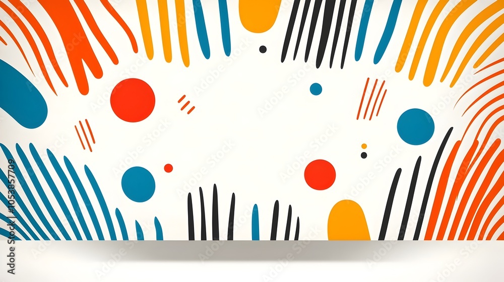Aufkleber vibrant abstract pop art inspired design featuring a playful arrangement of colorful lines and strip
