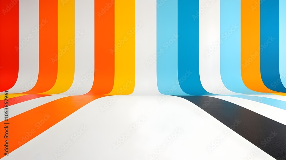 Aufkleber vibrant and dynamic abstract background design with retro inspired colorful striped patterns perfect