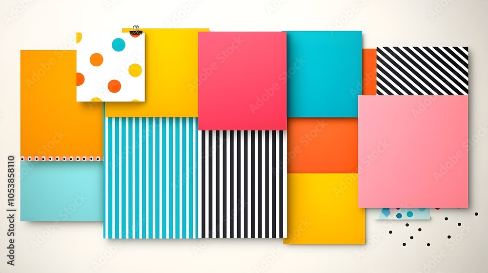 Fototapete Energetic and visually striking abstract design featuring bold color blocks dynamic stripes and a pop art inspired aesthetic  Perfect for use in posters banners flyers websites branding and more