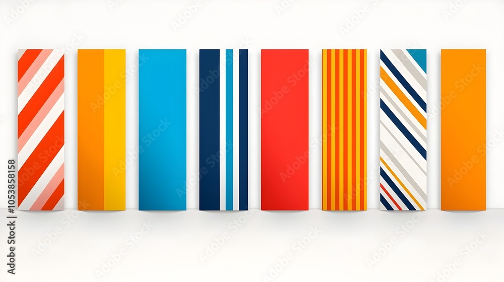 Poster vibrant colorful striped abstract background with a playful pop art aesthetic ideal for eye catching