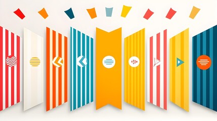 Obraz premium Vibrant striped abstract background with a bold colorful pop art aesthetic perfect for eye catching posters covers flyer designs and other impactful visual branding and marketing materials