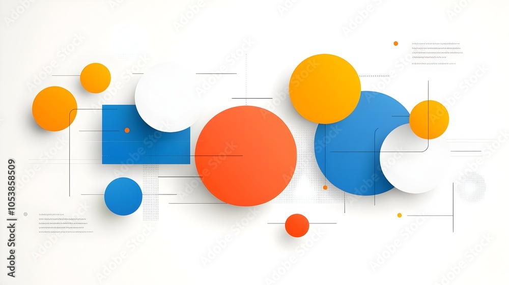 Poster Sleek and abstract design featuring layered geometric circles in a vibrant color palette perfect for creating a dynamic and visually captivating backdrop for modern business or tech presentations