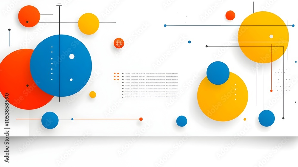 Aufkleber Minimalist abstract background featuring intersecting circles and bold geometric shapes in a clean modern design  Ideal for innovative business or technology presentations with a sleek