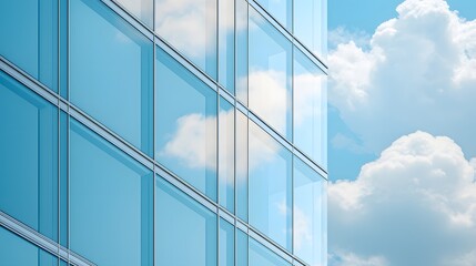 Modern Skyscraper Exterior Close-Up with Reflections