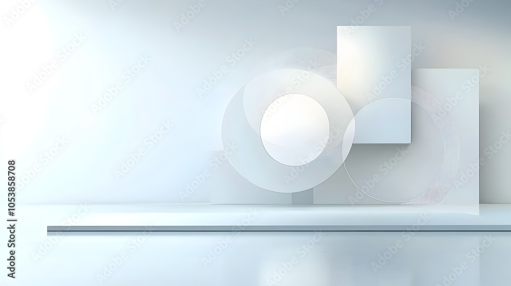 Poster Sleek and Futuristic Abstract Circular Composition with Overlapping Geometric Shapes for Modern Business Tech or Creative Presentations