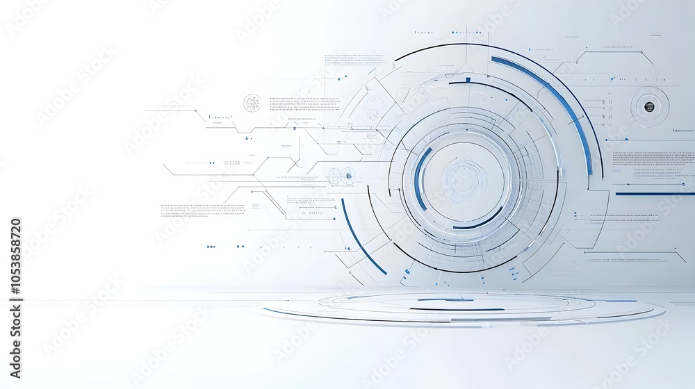 Poster Sleek and Futuristic Abstract Composition with Overlapping Geometric Circles Forming a Dynamic and Visually Appealing Design Suitable for Modern Business or Tech Presentations