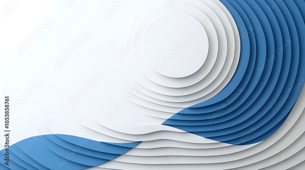 Fototapete Elegant and Polished Geometric Abstract Background with Smooth Concentric Circle Gradients Ideal for Business Technology or Minimalist Presentation Designs