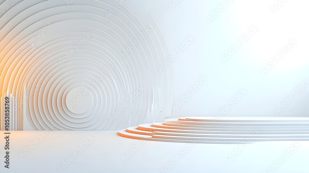 Aufkleber Elegant and Minimalist Geometric Abstract Background with Concentric Circles and Smooth Gradients Perfect for Business Presentation Designs Websites Brochures and Other Corporate Marketing Materials