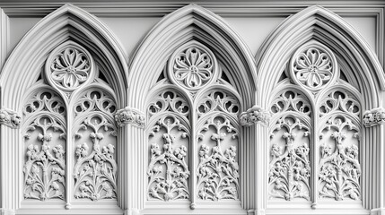 Ornate Gothic Architecture Wall Detail