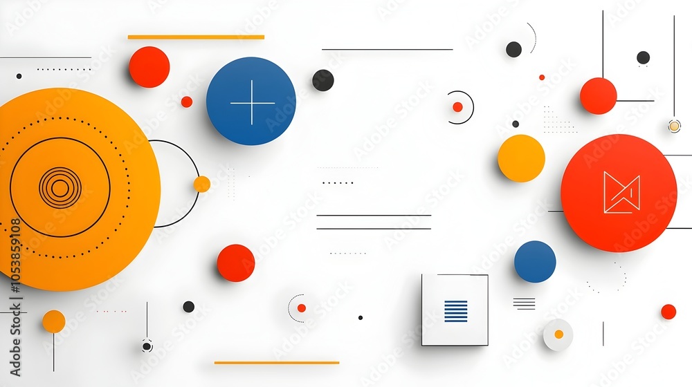 Aufkleber Striking abstract background with a bold and dynamic composition of crisp geometric circles designed to convey a sense of cutting edge technology innovation and modern professionalism