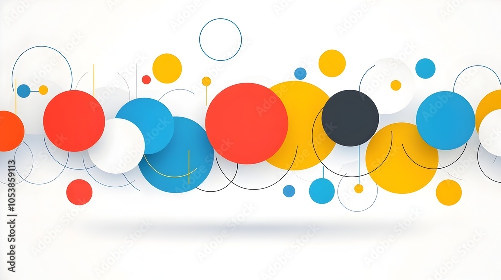 Poster Sleek and modern abstract background with colorful geometric circles and dynamic patterns perfect for business technology and digital presentations  The vibrant futuristic design creates a high tech
