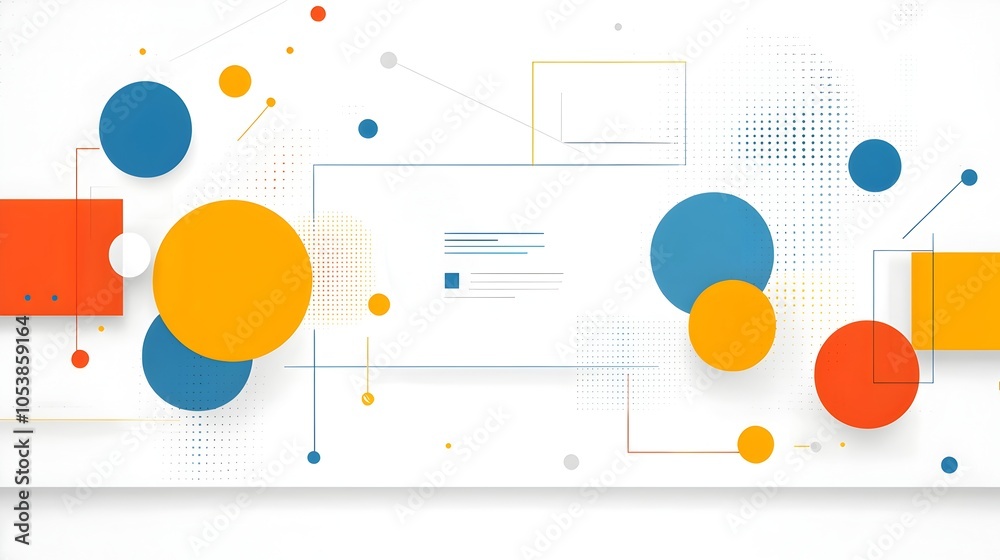 Poster Striking and modern abstract geometric background featuring vibrant colorful circles arranged in a dynamic symmetrical pattern  Suitable for technology business or professional presentations