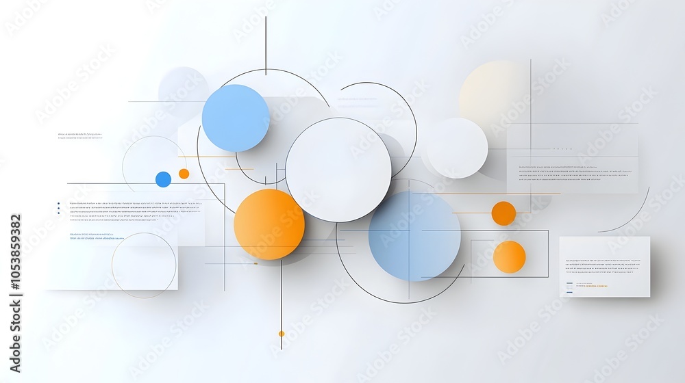 Poster Elegant and contemporary abstract geometric layout featuring a harmonious arrangement of gradient circles in muted tones creating a visually striking and professional design perfect for business