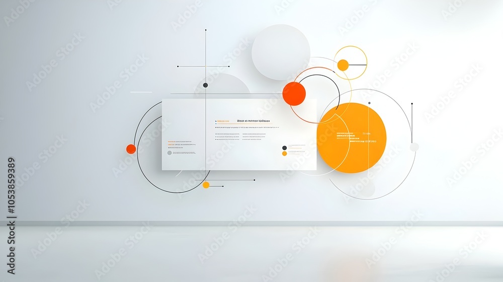 Poster Elegant abstract geometric layout featuring a dynamic arrangement of gradient toned circles