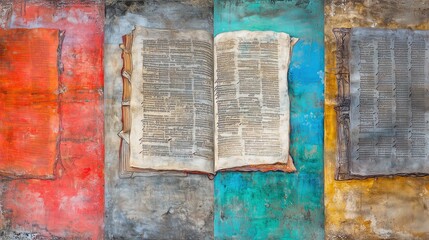 Colorful Abstract Art of Open Book