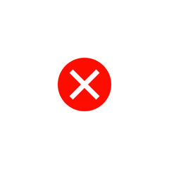 Obraz premium Red Cross Icon Cancel Symbol