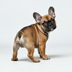 Obraz premium French Bulldog Puppy Dog, Cute Playful Pet, Isolated on White Background 
