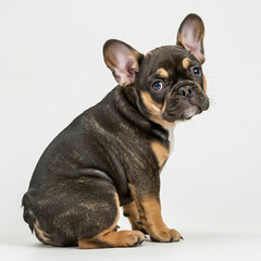 Obraz premium French Bulldog Puppy Dog, Cute Playful Pet, Isolated on White Background 