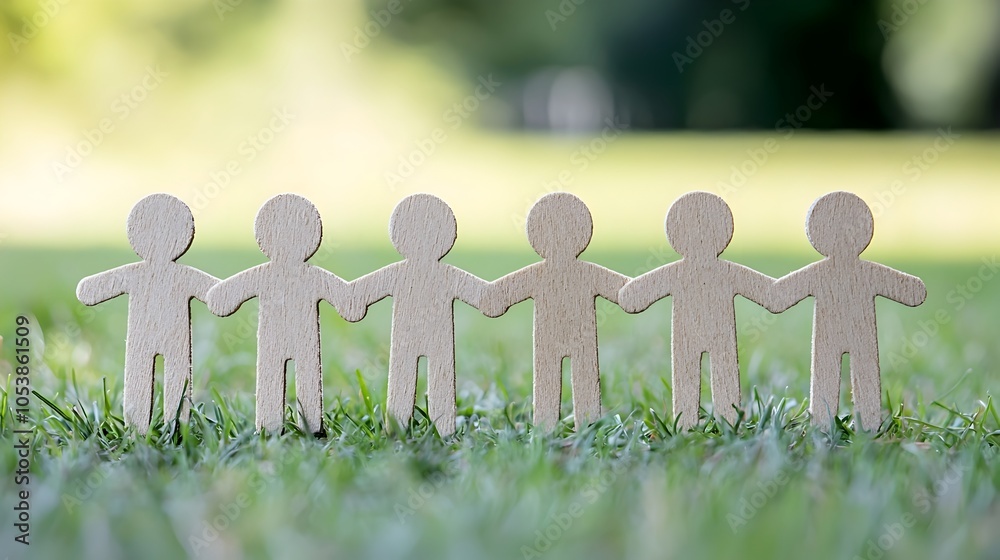Leinwandbilder a group of interconnected figures standing together representing a strong community working in harmo