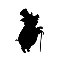 Pig Silhouette Collection vector illustration on white Background