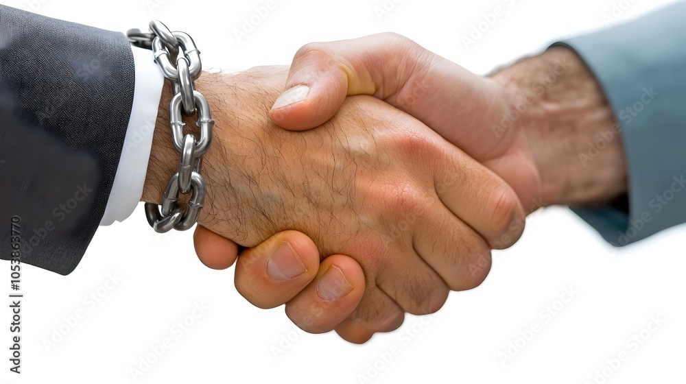 Poster robust handshake symbolizing unbreakable trust and reliable partnership between two professionals sh