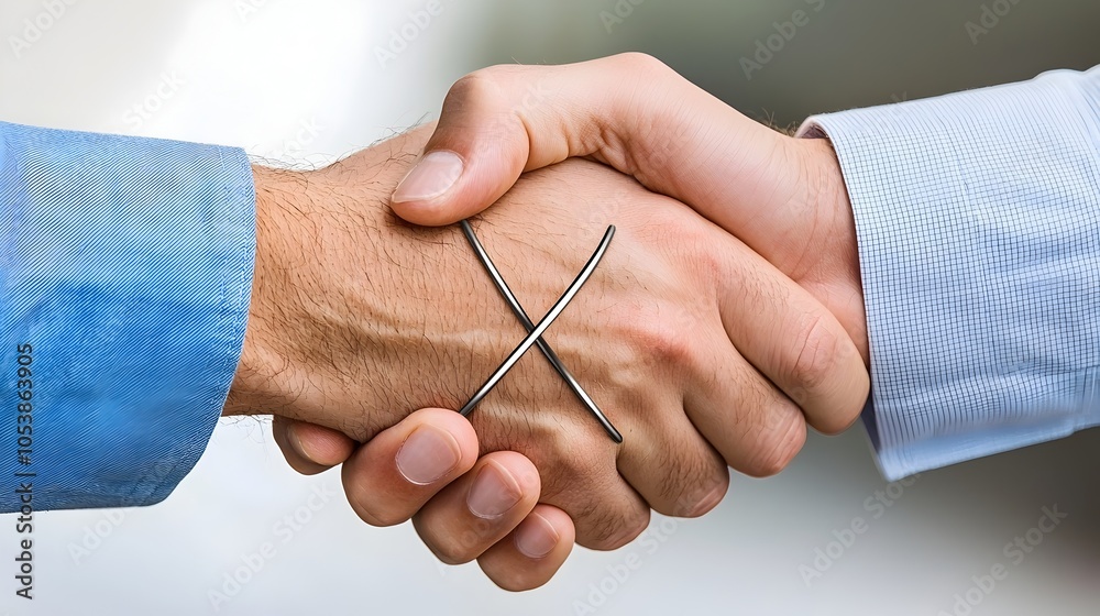 Aufkleber Firm Handshake Between Two Hands Symbolizing Trust Unity and Enduring Relationships in Professional or Personal Environments