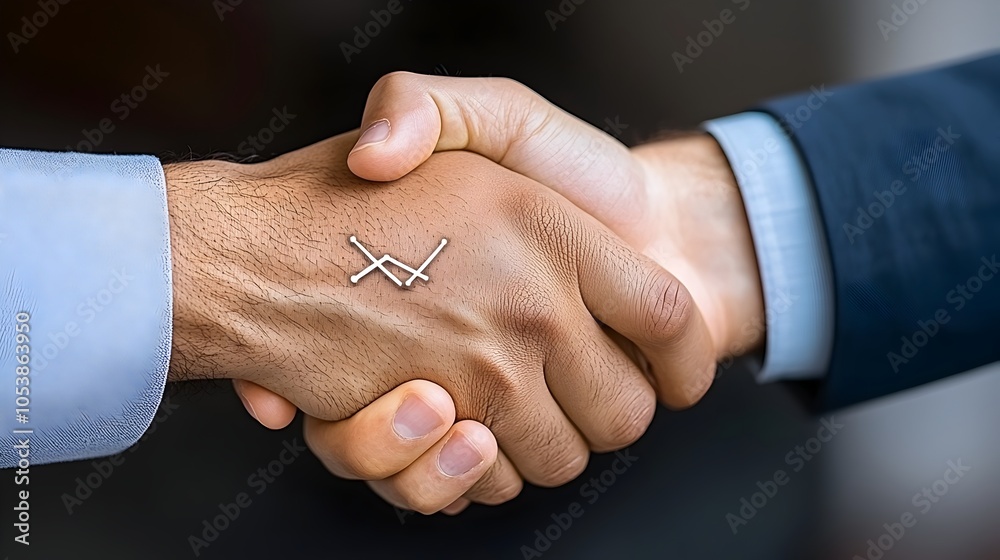Poster firm handshake symbolizing trust unity and lasting connections in business teamwork or personal envi