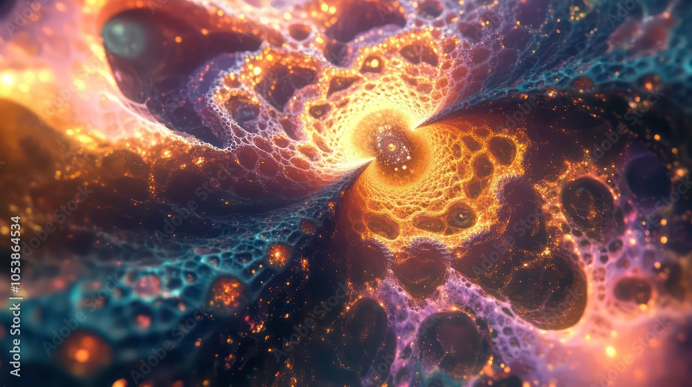 Aufkleber A mesmerizing fractal pattern with vibrant colors and intricate details, evoking a sense of depth.