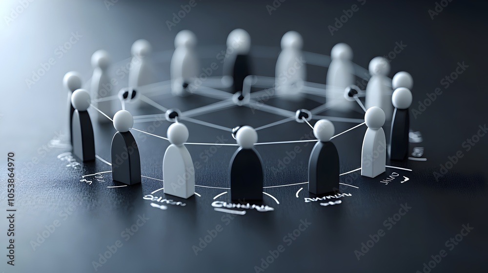 Aufkleber Figures standing together in a visual representation of teamwork unity and community focused on achieving mutual success and growth