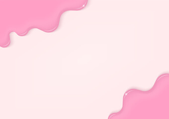 Pink liquid flowing on light pink background