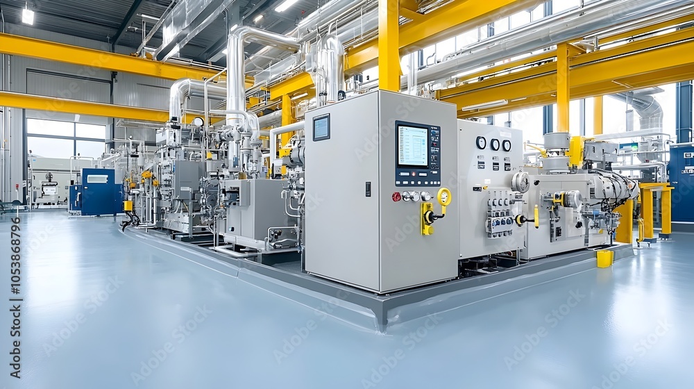 Aufkleber Advanced gas processing facility equipped with cutting edge digital monitoring and control systems showcasing a futuristic efficient