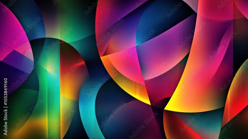 Aufkleber abstract colorful shapes and gradients create a vibrant, dynamic composition.