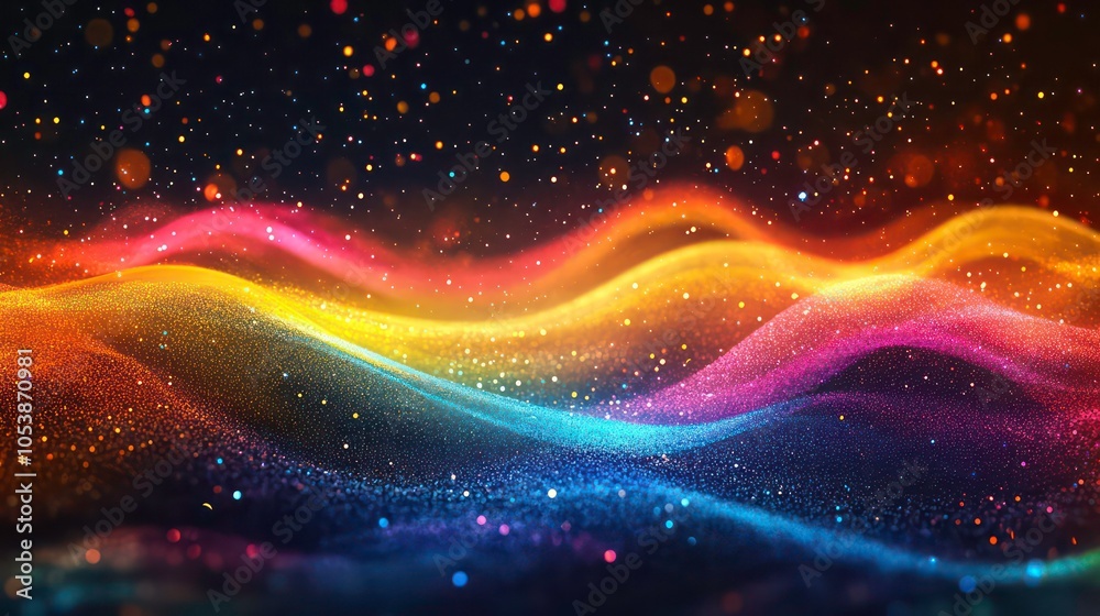 Poster Abstract waves of color and light, creating a dynamic and vibrant visual experience.