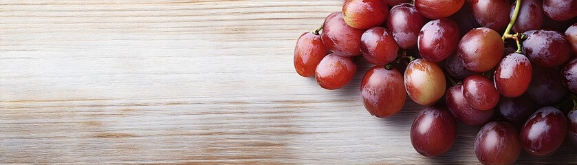 Fototapeta premium Fresh Grapes on Wooden Surface for Healthy Eating