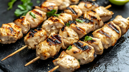 Grilled Chicken Skewers with Parsley and Lime, chicken kebab, BBQ, barbecue, grilling, summer food