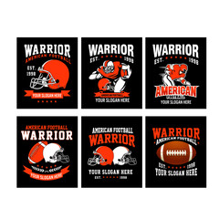 Fototapeta premium Set Vintage american football logo badge vector