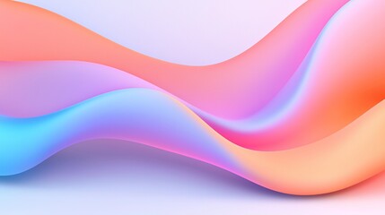 Fototapeta premium Iridescent Neon Glow with Fluid Motion - Captivating Shiny Textures and Dynamic Light Refraction in Soft Curves