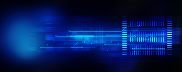2d illustration Abstract futuristic electronic circuit technology background